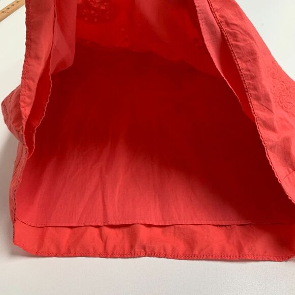 MSSP Max Studio Dress Women XS Extra Small Coral Halter Floral Crochet Keyhole - Picture 10 of 15